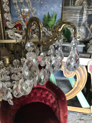 A large gilt icicle drop chandelier