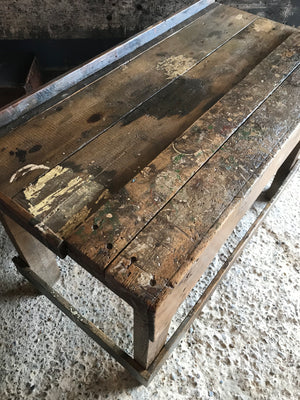 An old wooden workbench
