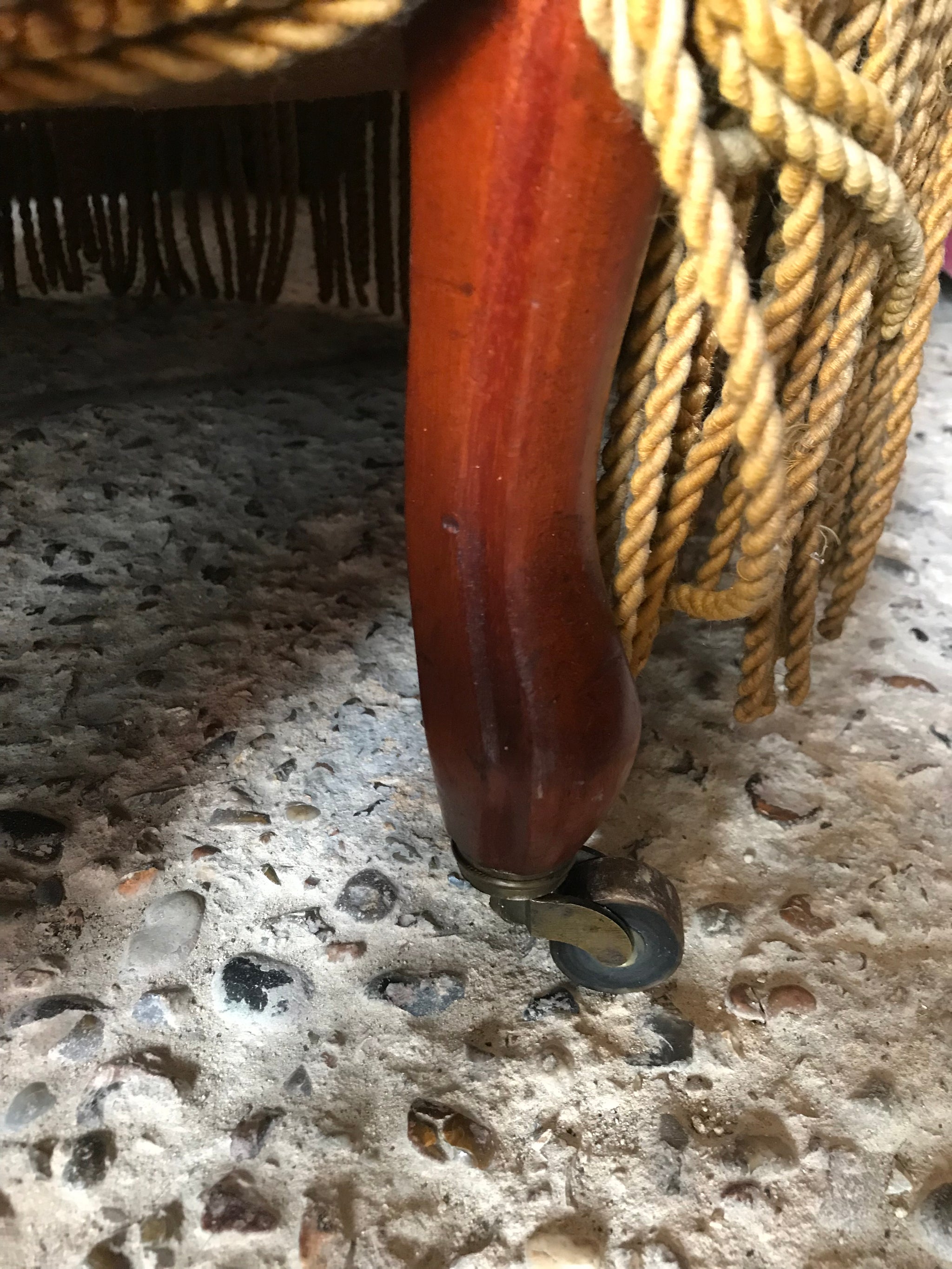 A pair of gold velvet Louis Philippe chateau or country house chairs