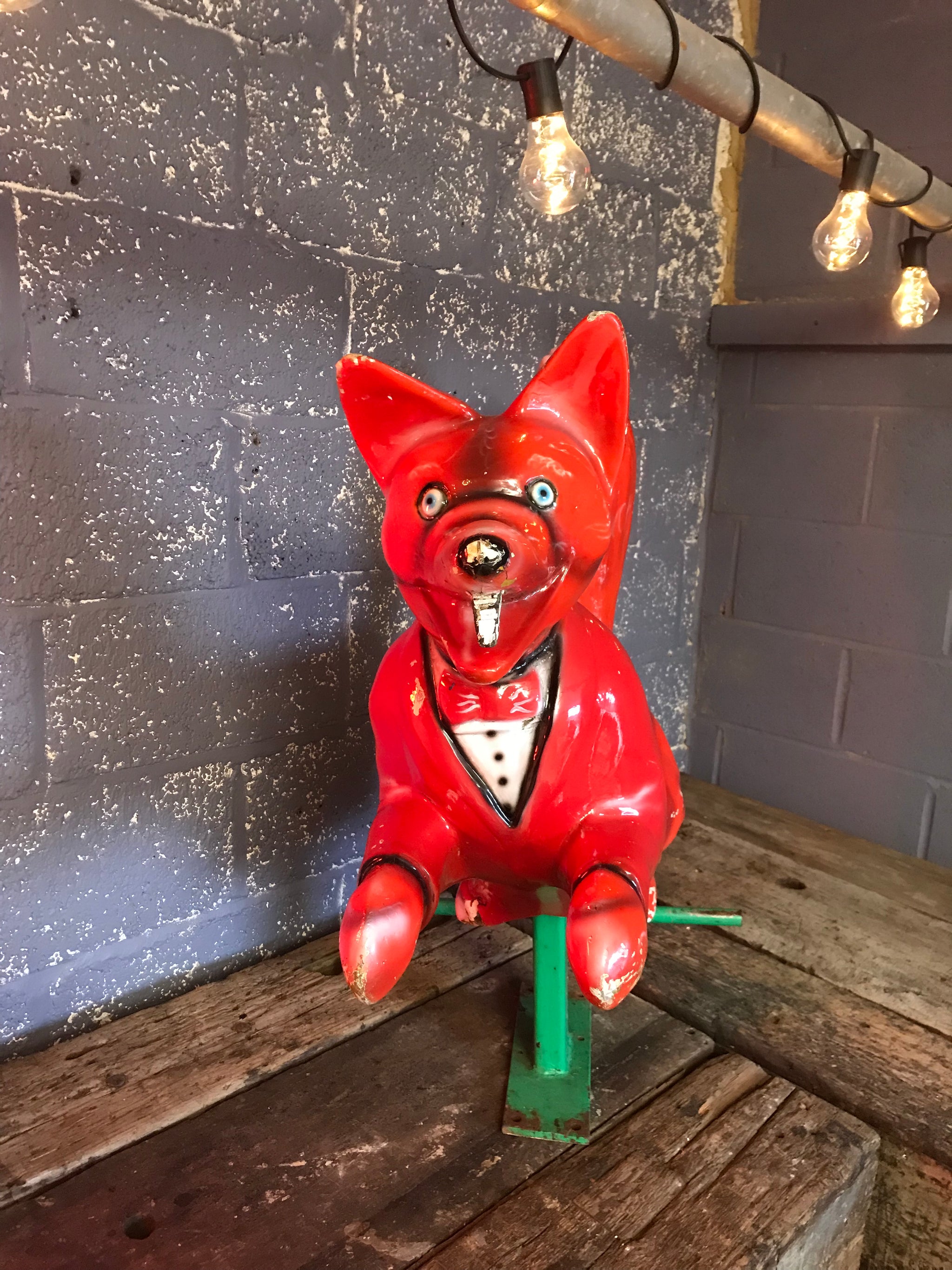 A large fairground ride on Basil Brush fox