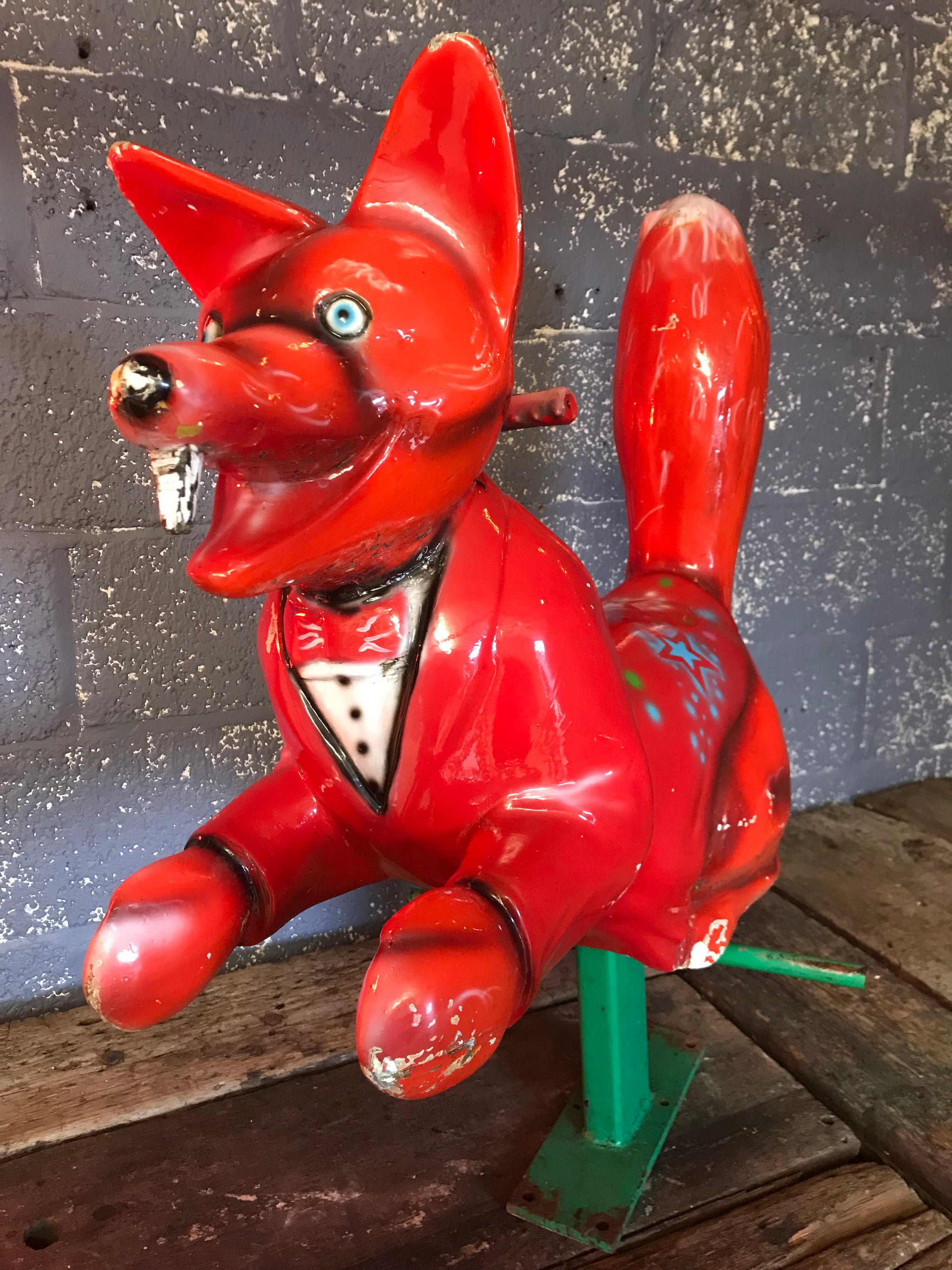 A large fairground ride on Basil Brush fox