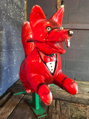 A large fairground ride on Basil Brush fox
