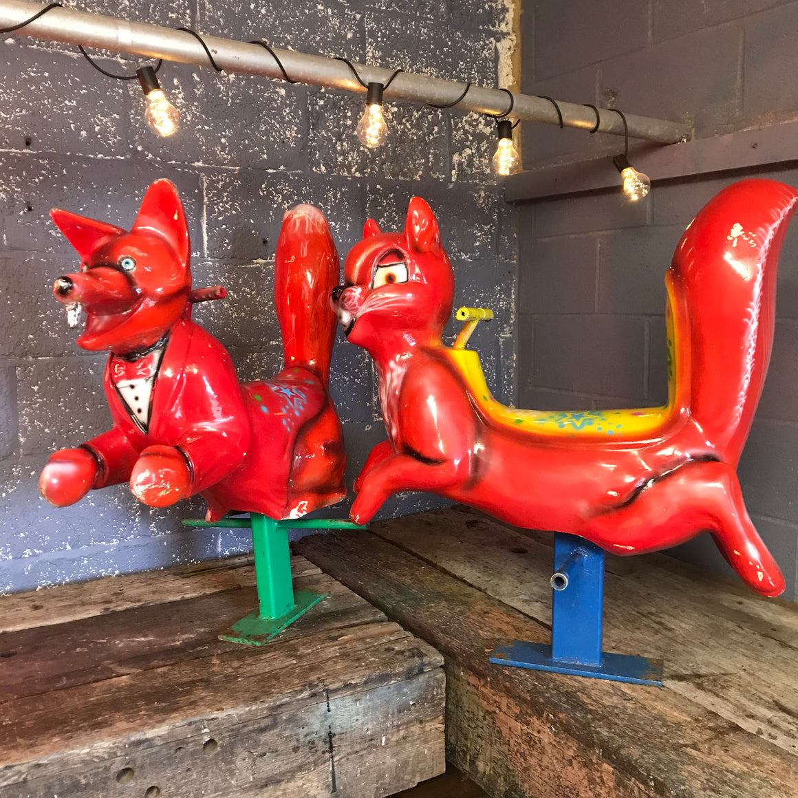 A large fairground ride on Basil Brush fox
