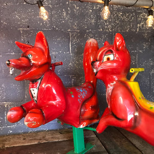 A large fairground ride on Basil Brush fox