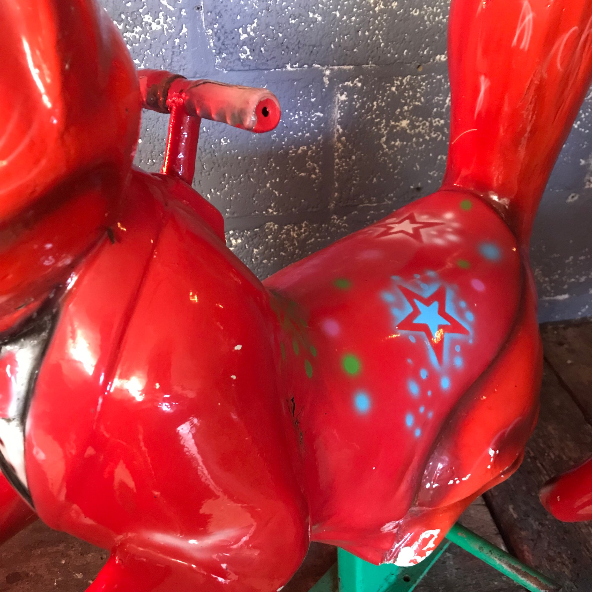 A large fairground ride on Basil Brush fox