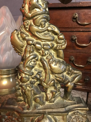 A Victorian pair of Punch and Judy brass doorstops