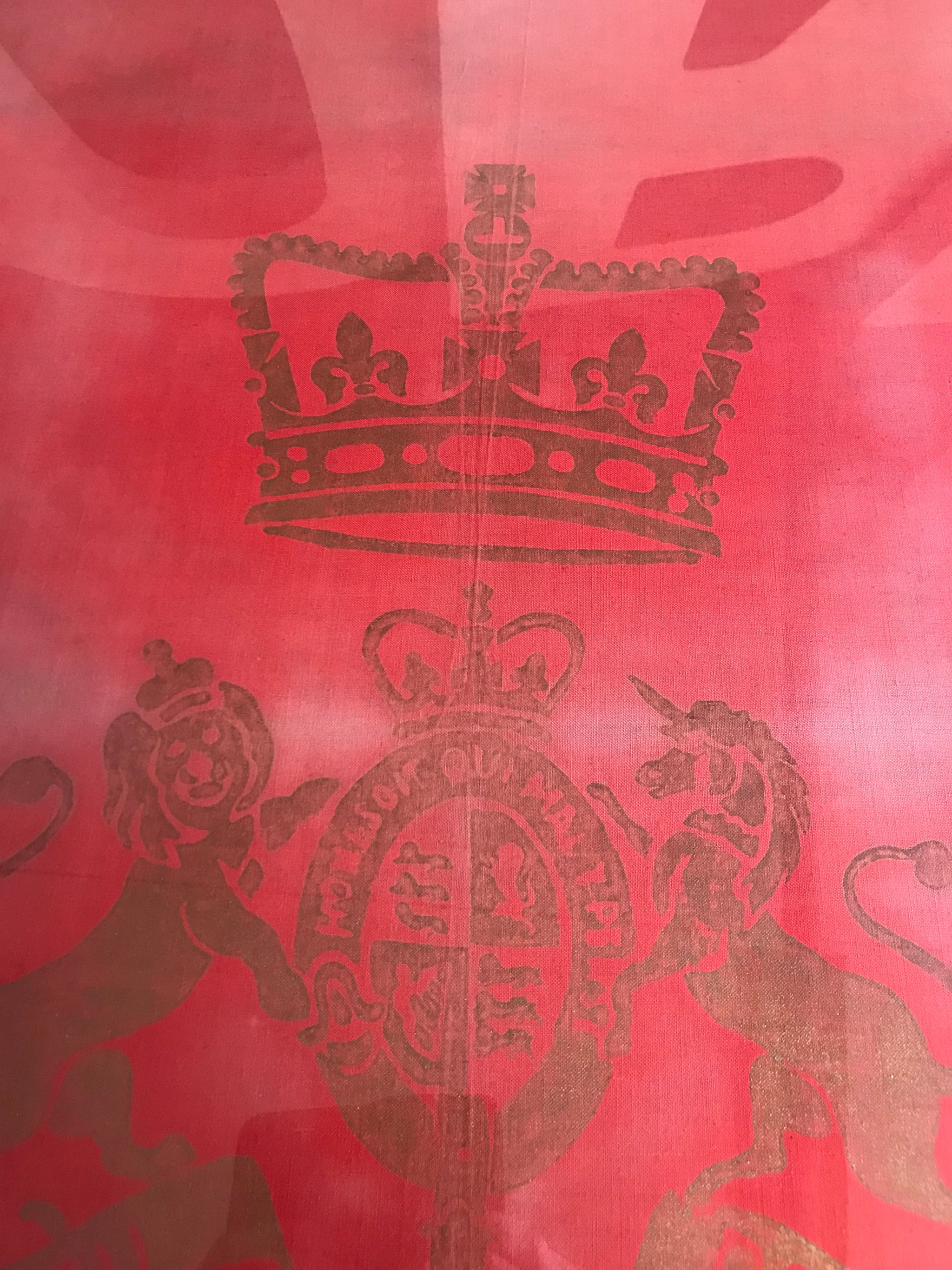 An original red and gold King Edward VIII 1937 coronation banner