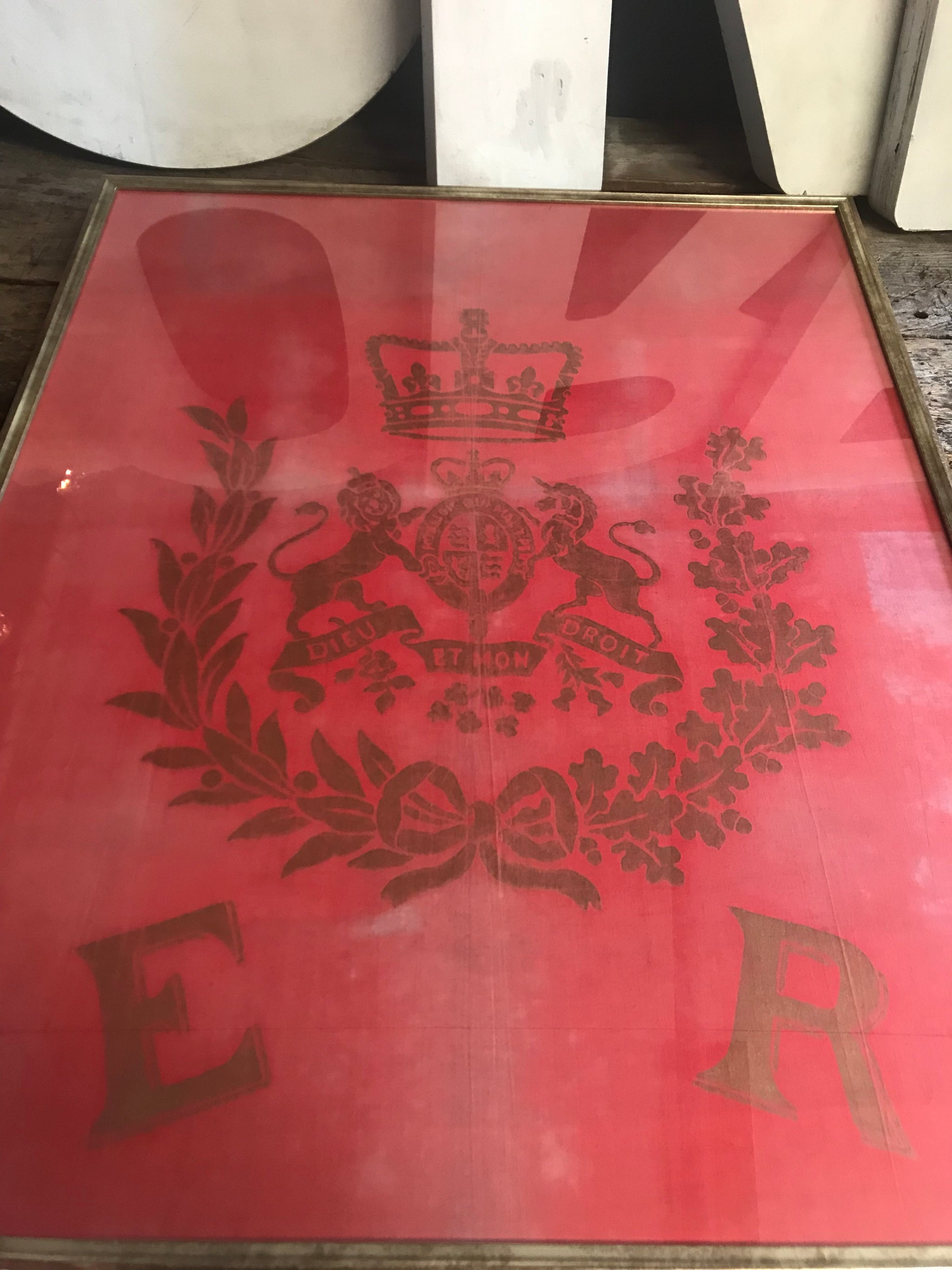 An original red and gold King Edward VIII 1937 coronation banner
