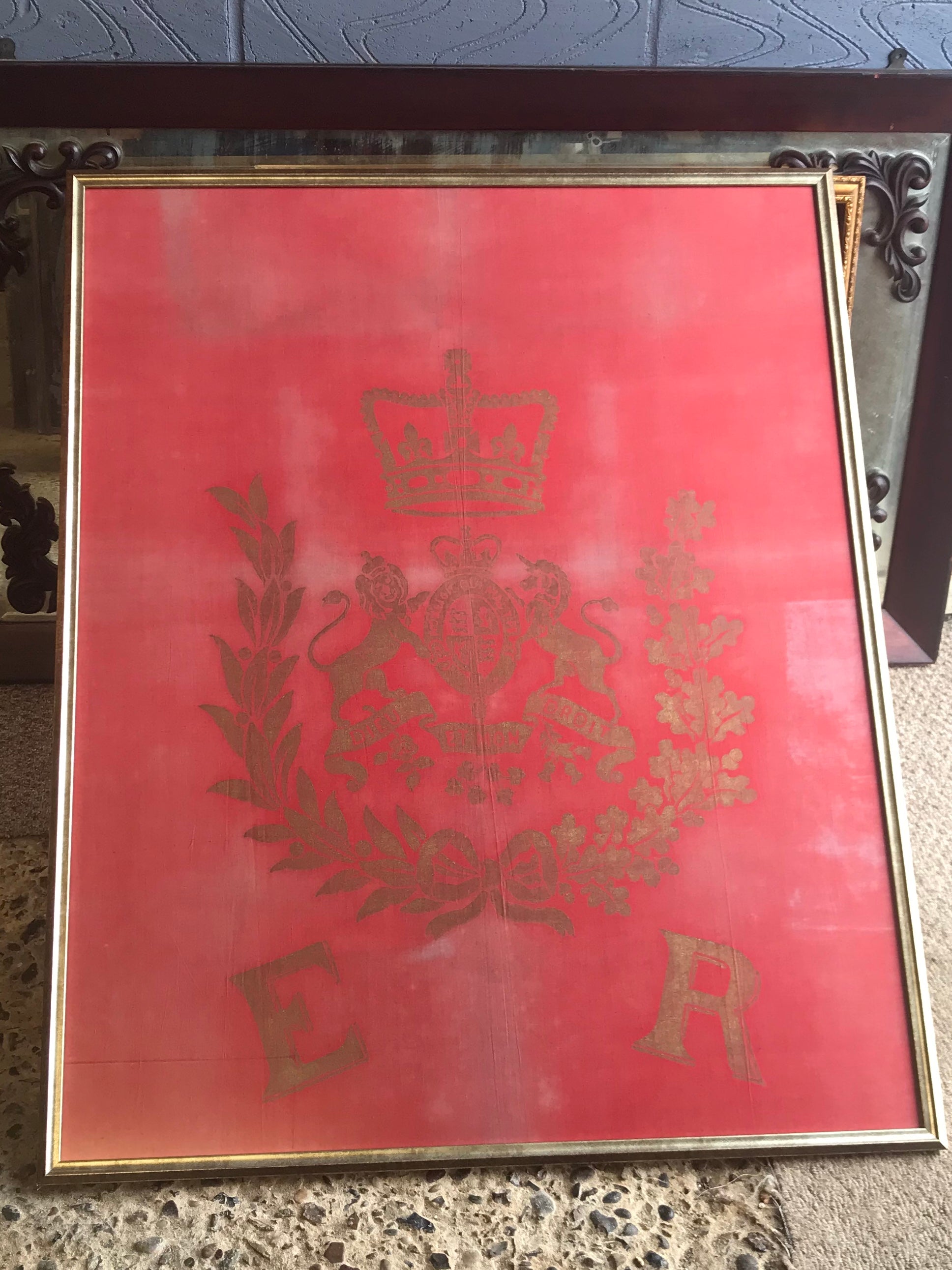 An original red and gold King Edward VIII 1937 coronation banner