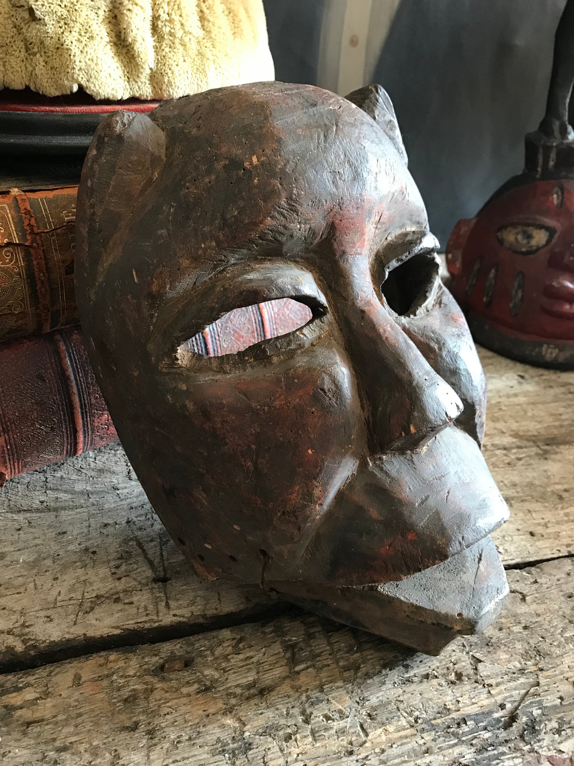 A large African tribal monkey head mask