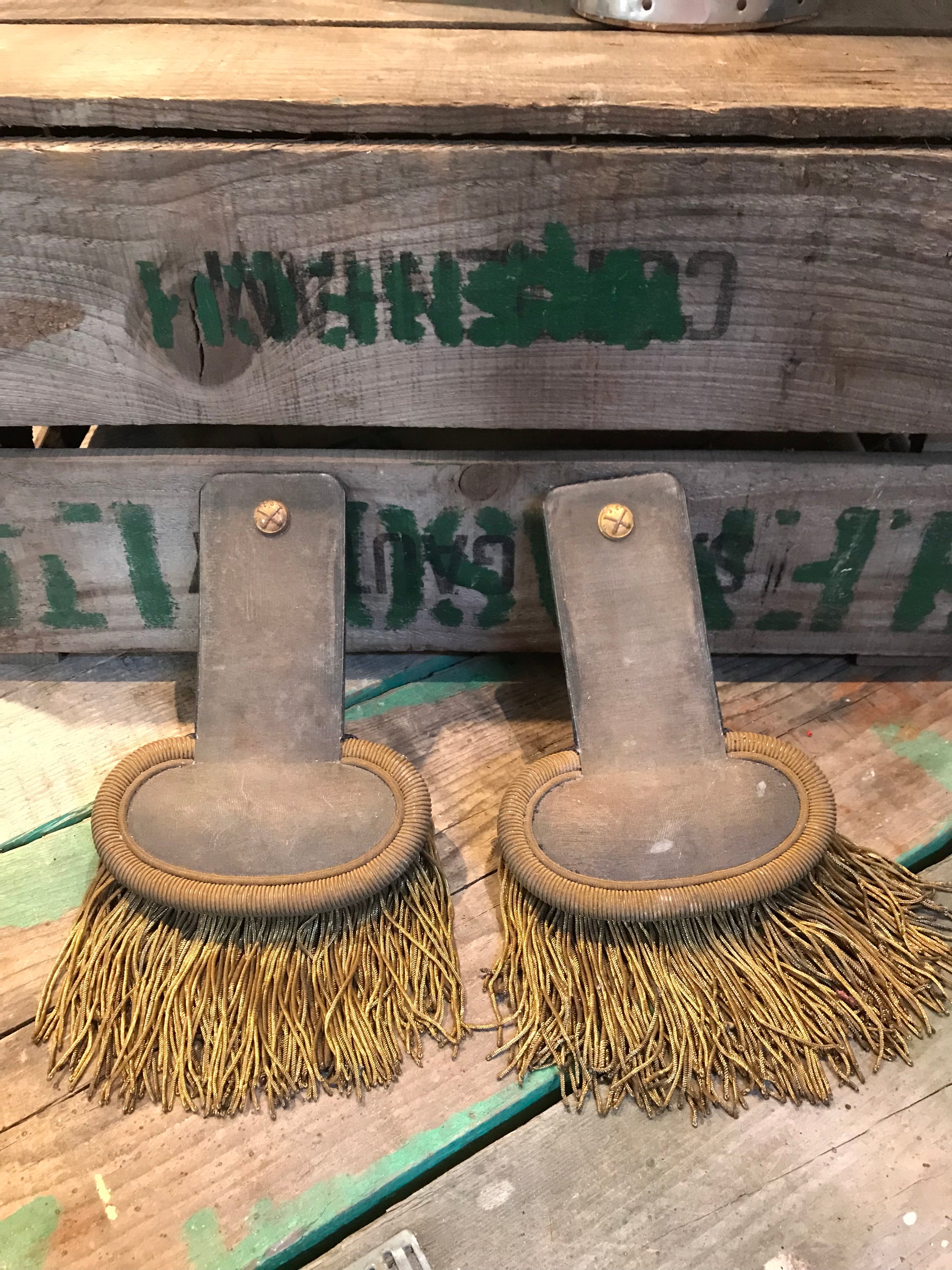 A Quantity of 19th Century Navy/Military Epaulettes, Dress Sword Belts, and Various Adornments