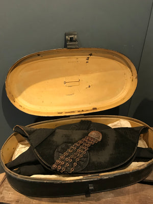 A Trio of 19th Century British Royal Navy Bicorn Hats and Case