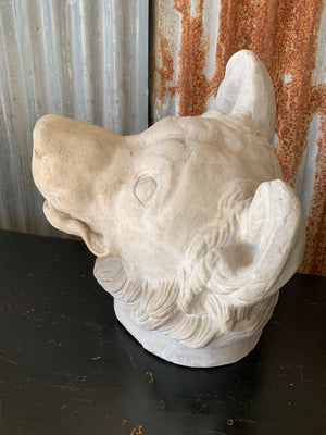 A large white plaster Jennings Dog head- Molossian