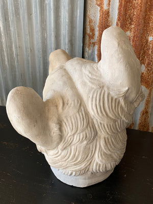 A large white plaster Jennings Dog head- Molossian