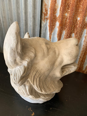 A large white plaster Jennings Dog head- Molossian