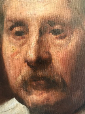 A 19th Century Dutch School oil portrait in the style of Rembrandt