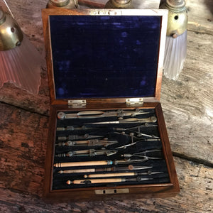 A 19th Century Chadburn & Son technical drawing instrument set- cased