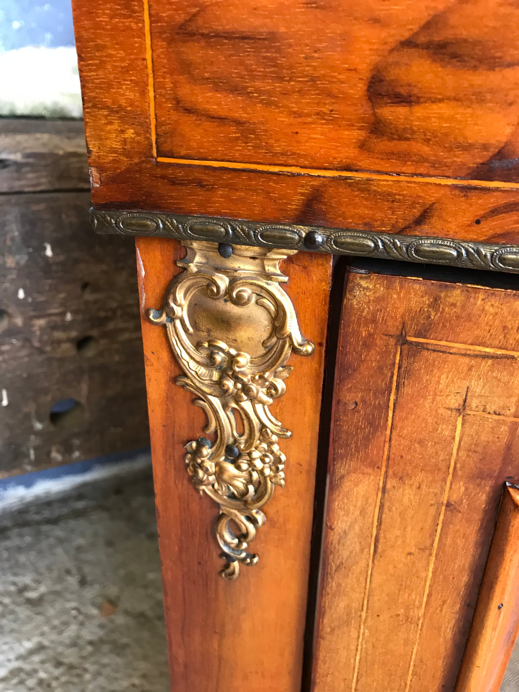 A Victorian single door inlaid pier display cabinet