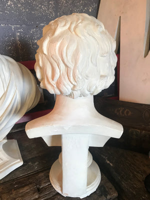 A large 19th Century bust of Beethoven in white plaster