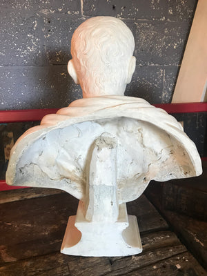 A large 19th Century Neoclassical Roman bust of Severus Alexander in white plaster