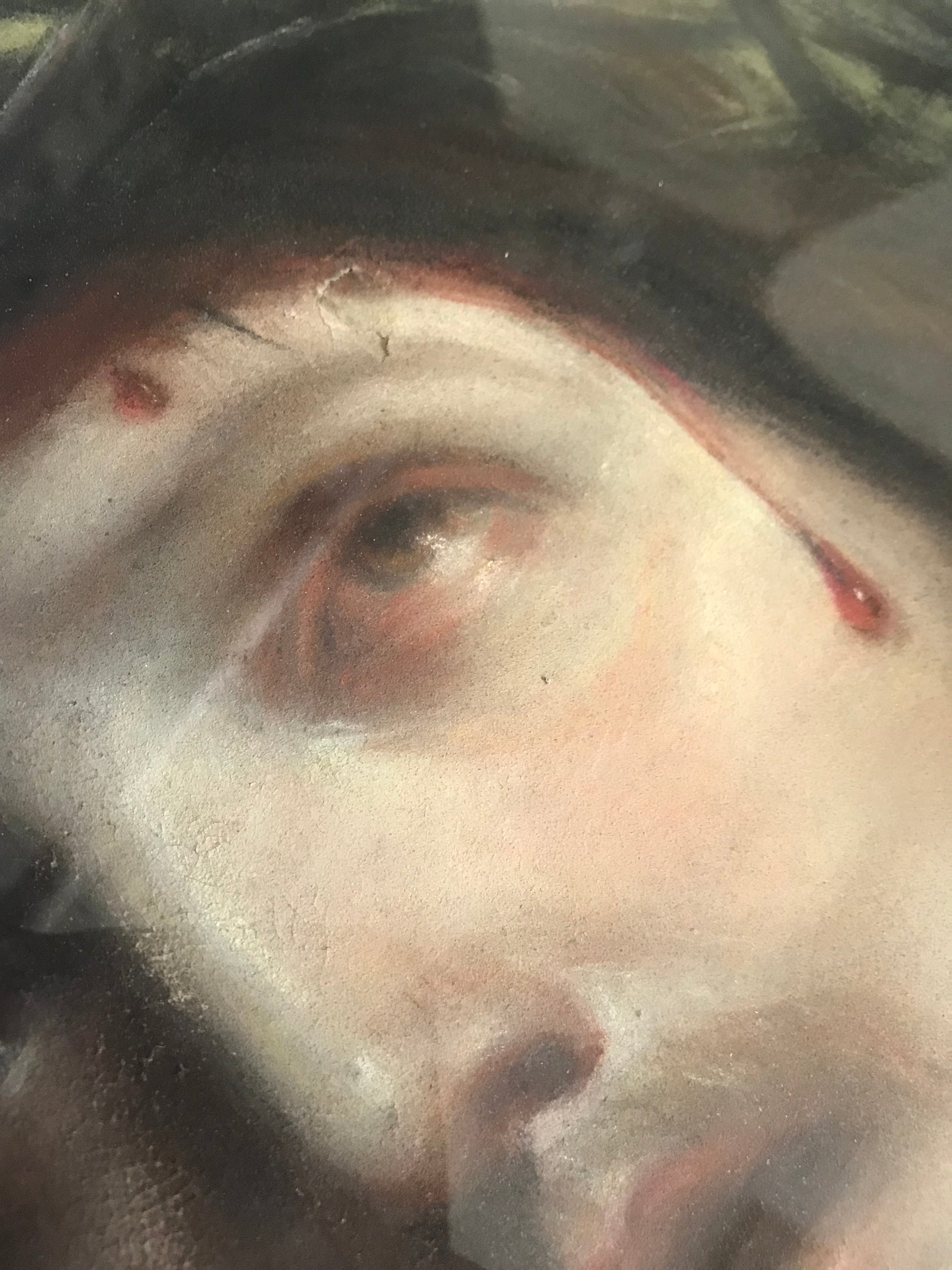 A religious chalk drawing of Jesus Christ after Guido Reni Ecce Homo