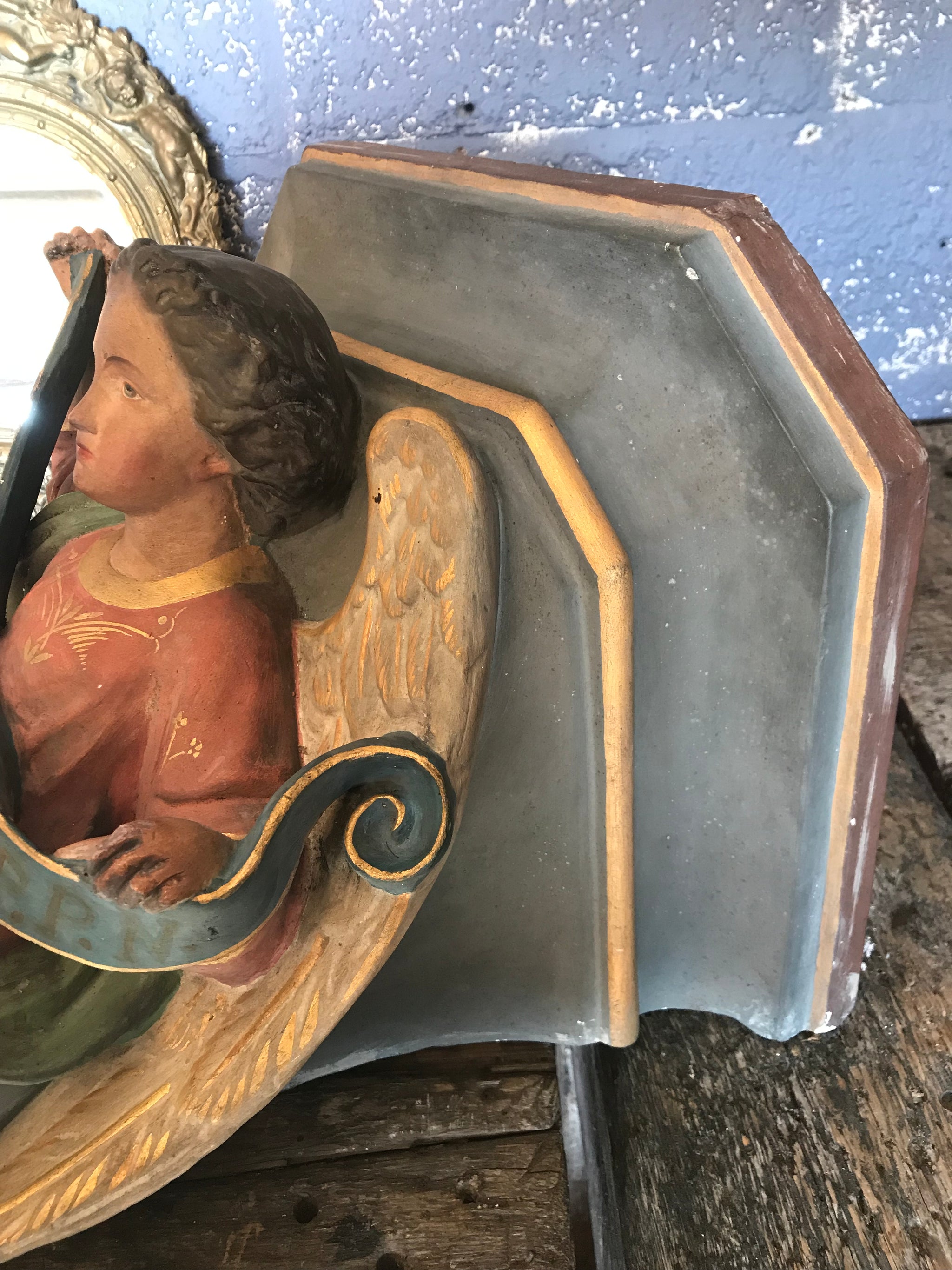 A 19th Century salvaged ecclesiastical angel corbel