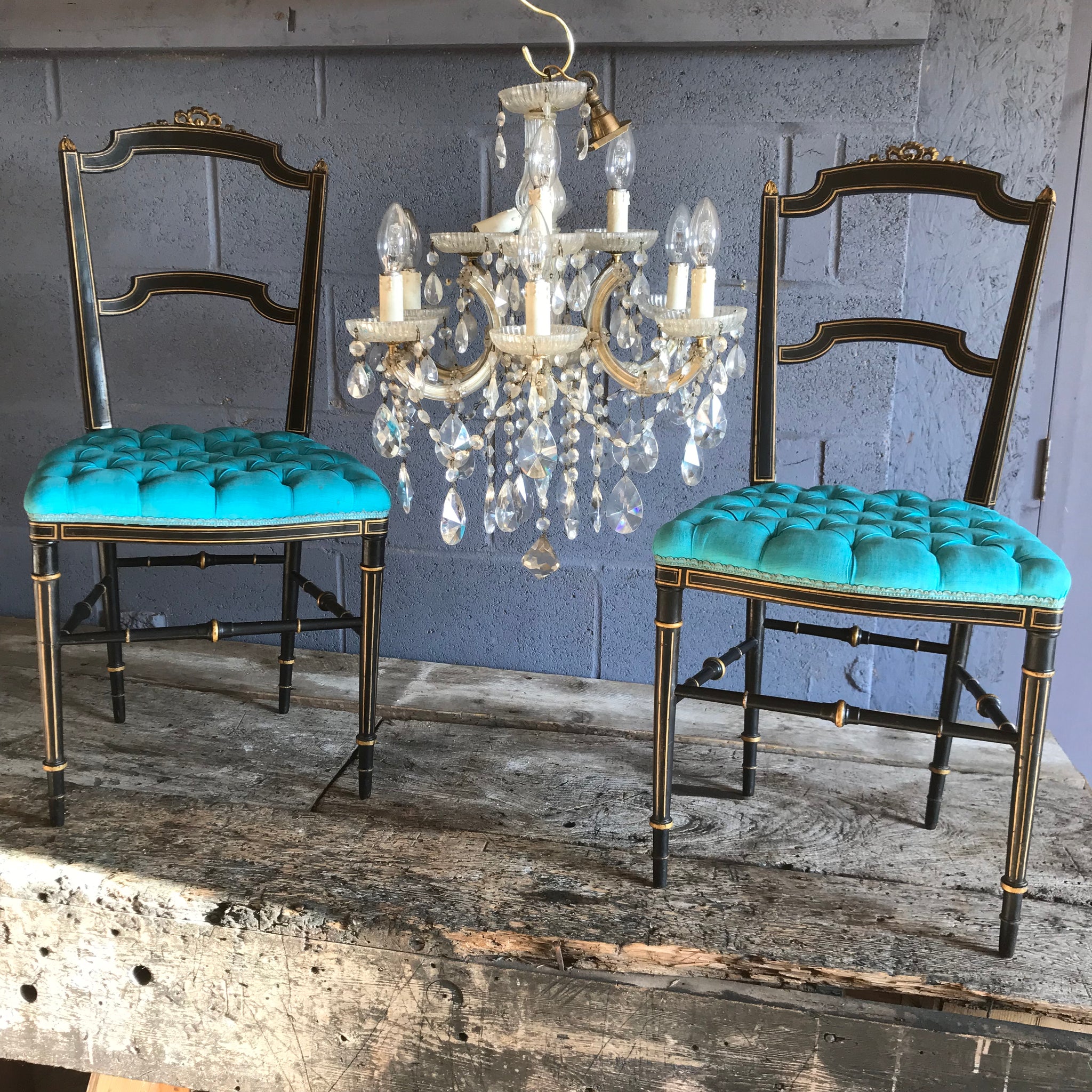 A large and ornate dressed chandelier