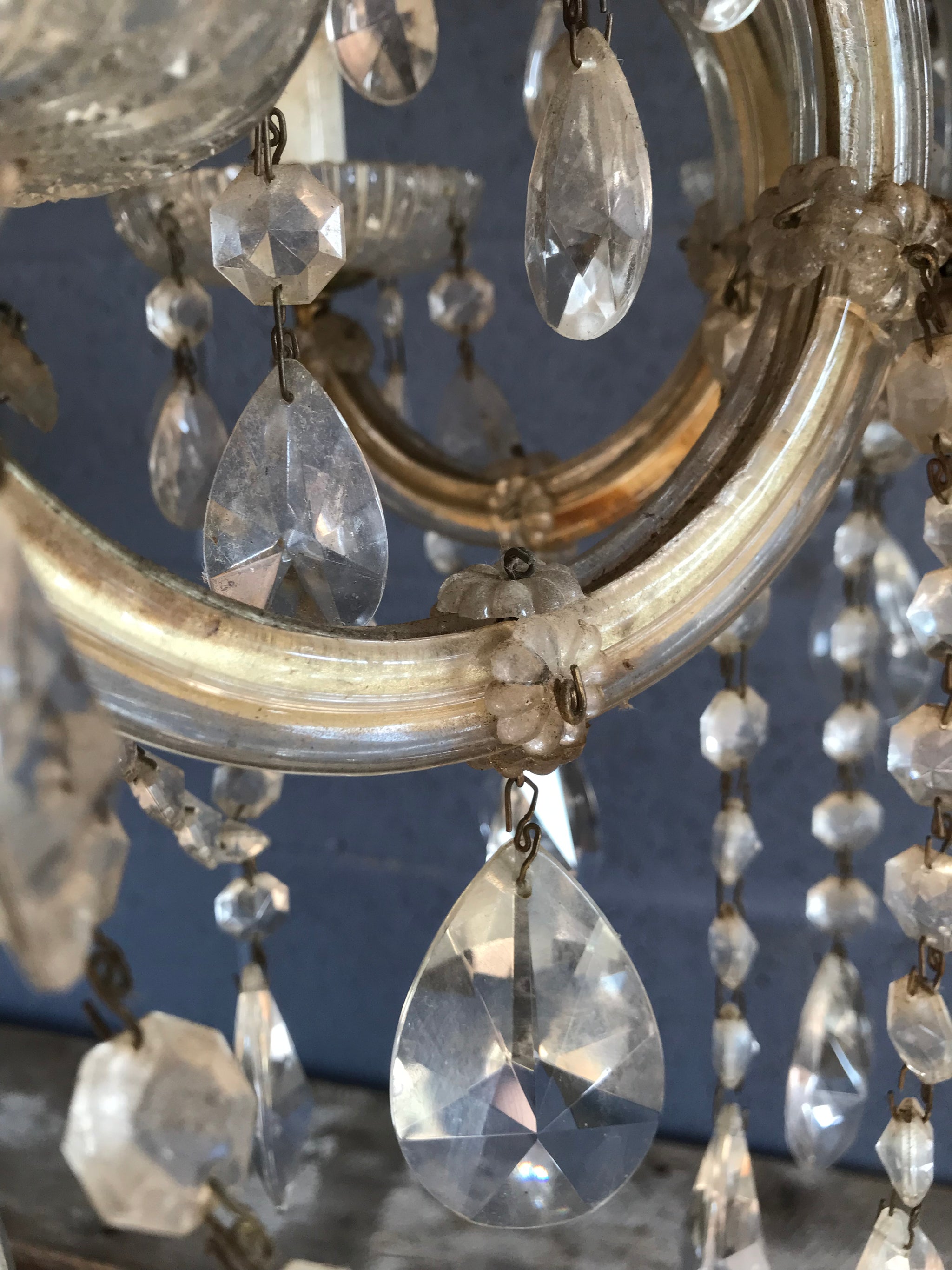 A large and ornate dressed chandelier