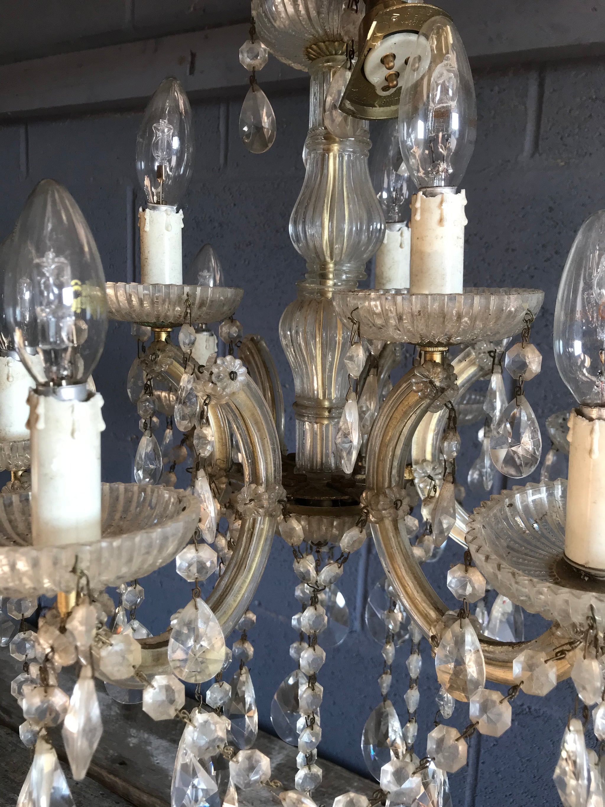 A large and ornate dressed chandelier