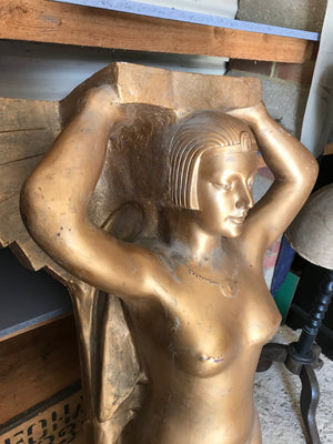 A pair of Egyptian Art Deco nude female forms