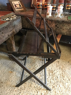 An unusual and rare wooden floor standing rack easel