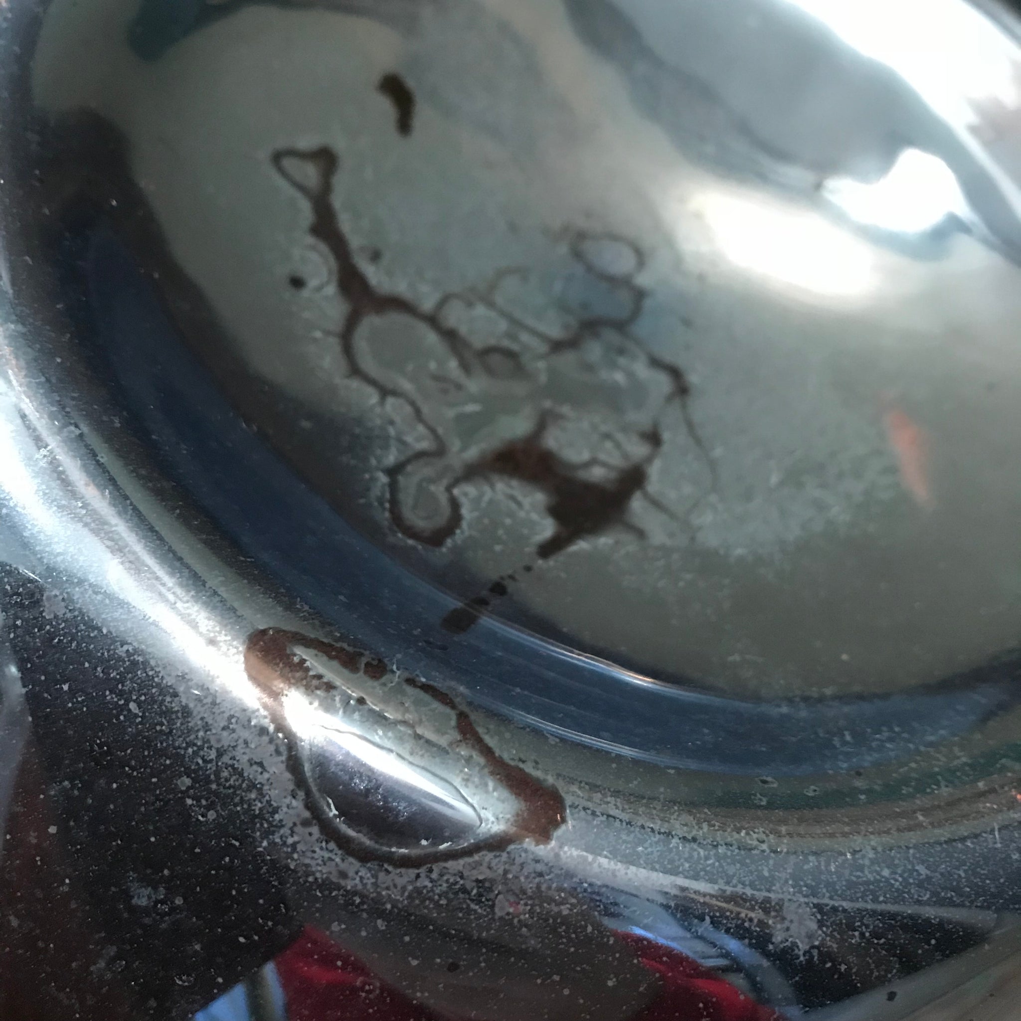 A cobalt blue mercury glass witches ball 33”