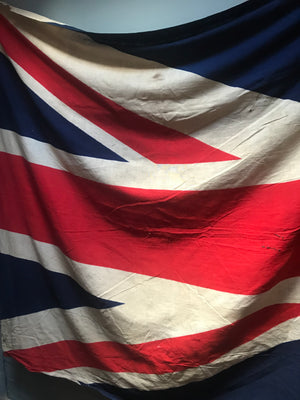 A very large old Union Jack cotton flag- 255cm x 130cm