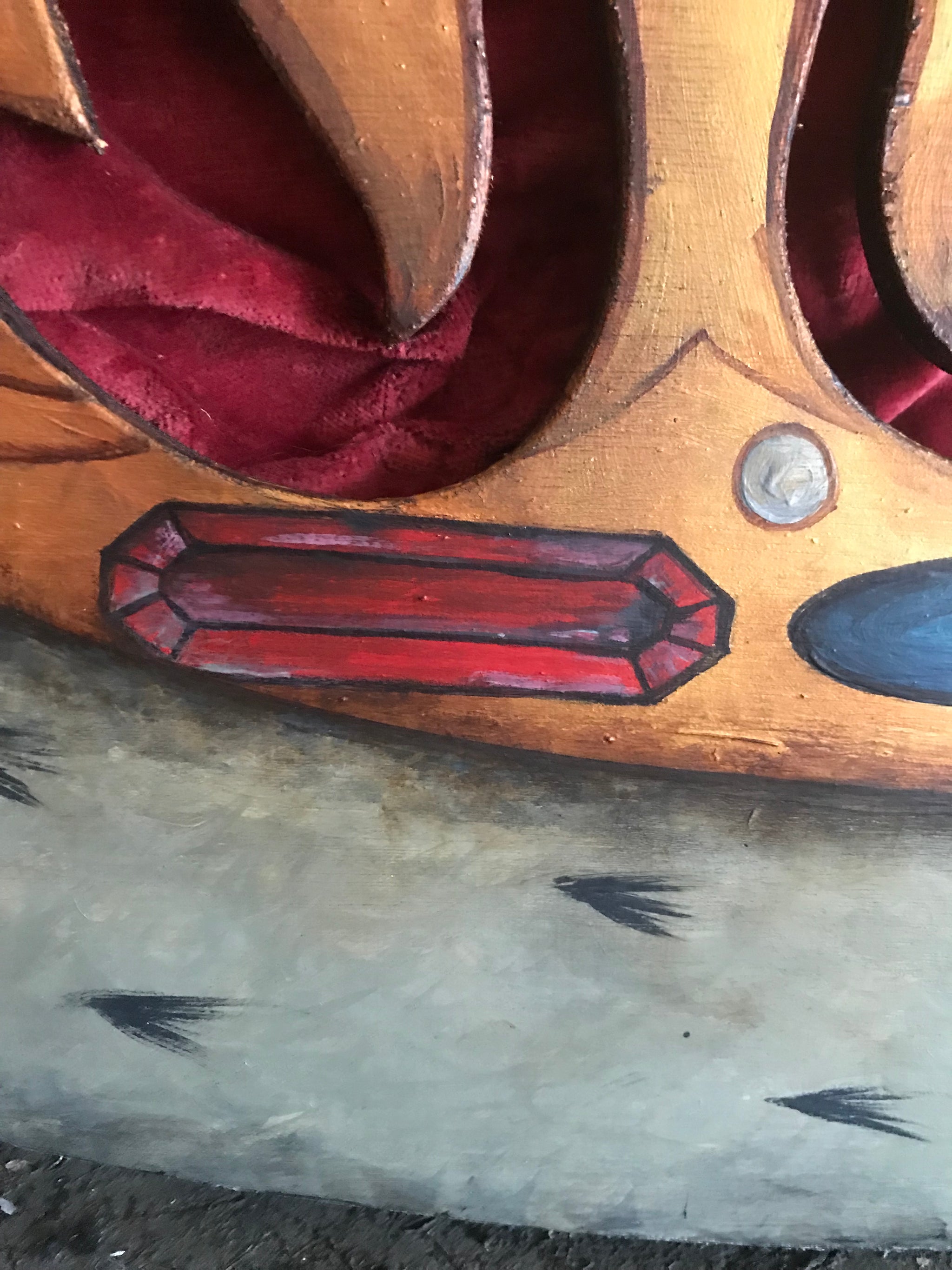 A hand painted illuminated royal crown fairground panel