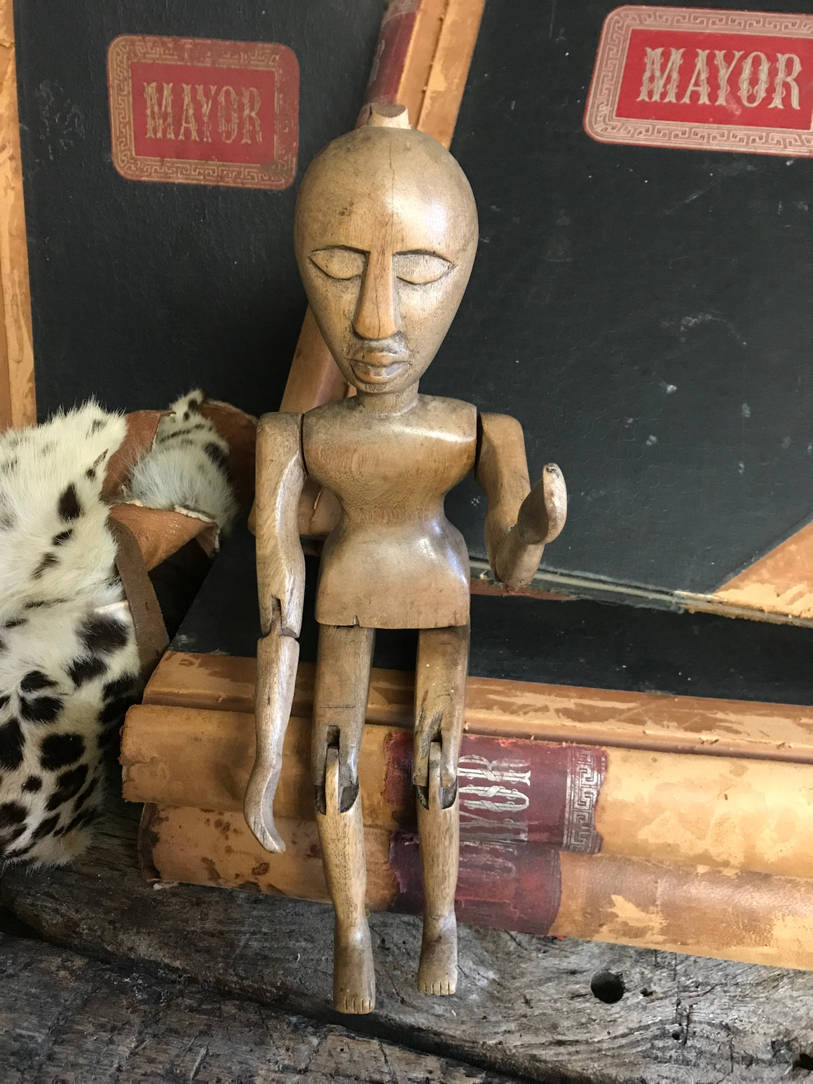 A large wooden artist's lay figure