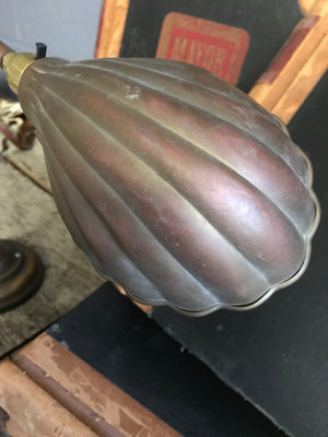 An Art Deco shell shade flexible desk lamp
