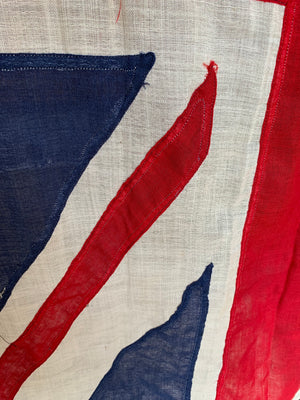 A hand sewn WWI fabric Union Jack flag