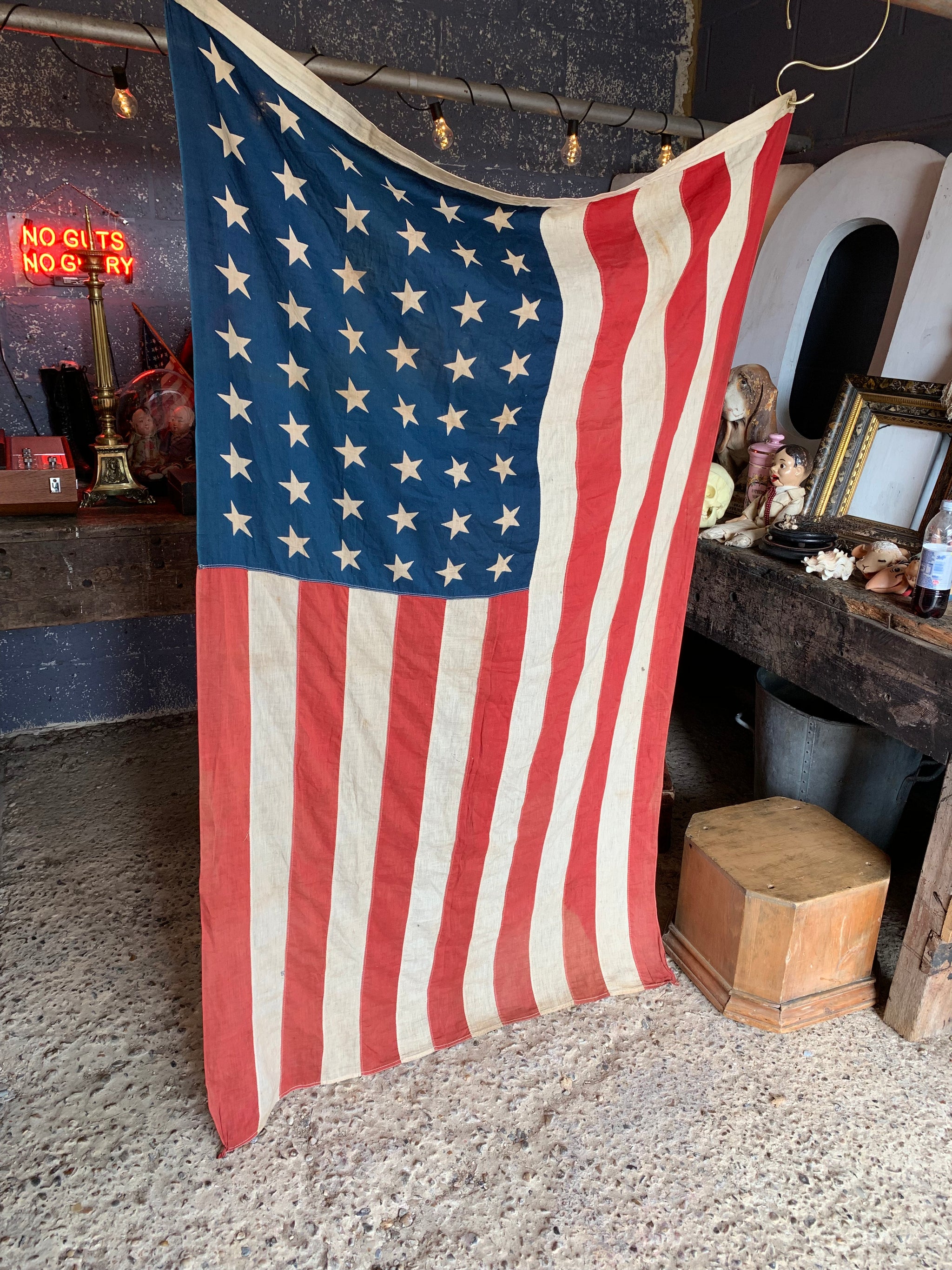 A printed fabric 48 Star Stars and Stripes flag