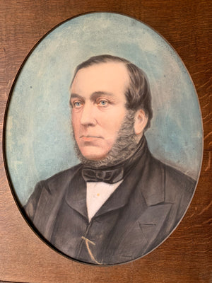 A late 19th Century chalk portrait of a bearded gentleman