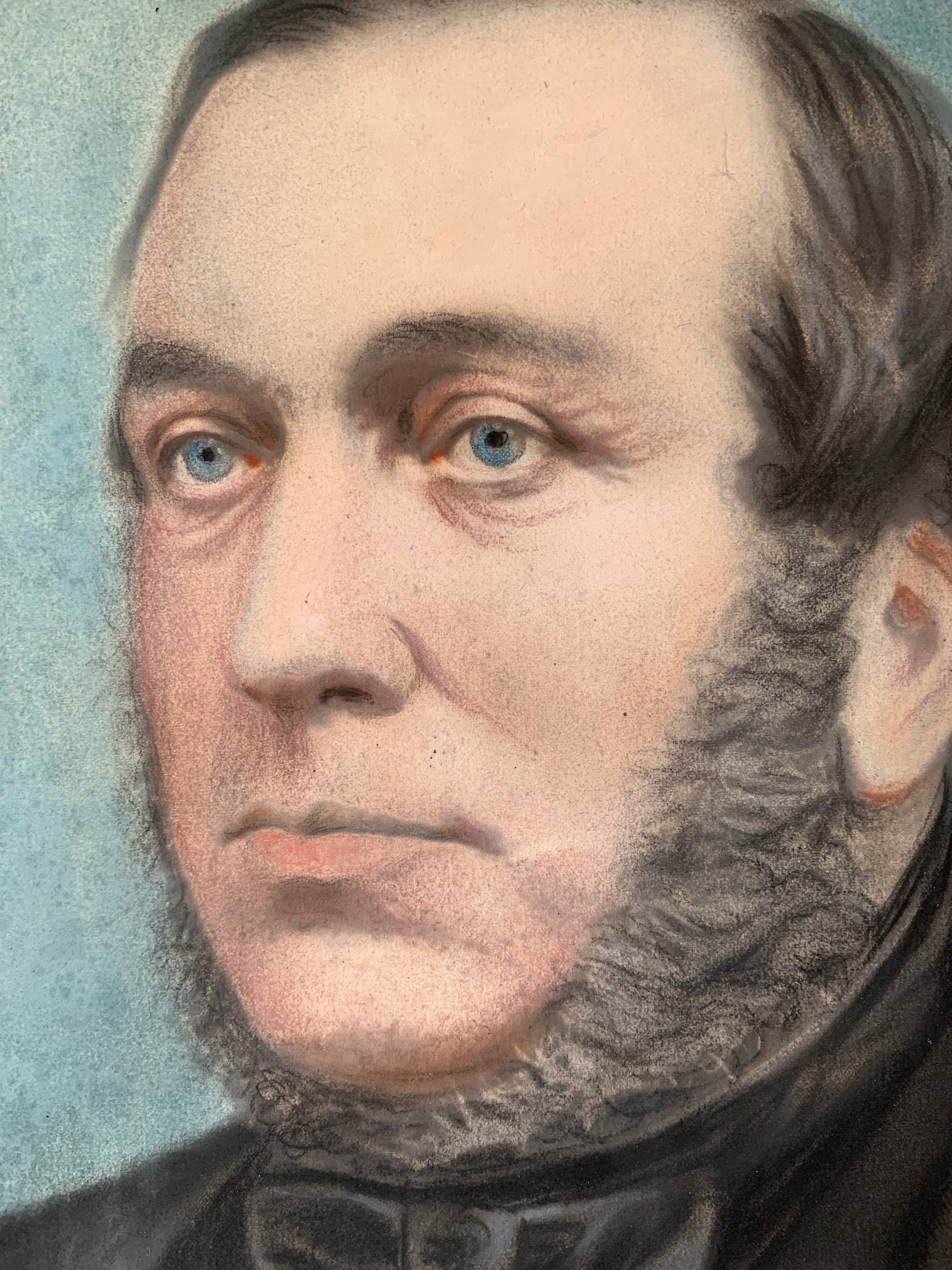 A late 19th Century chalk portrait of a bearded gentleman