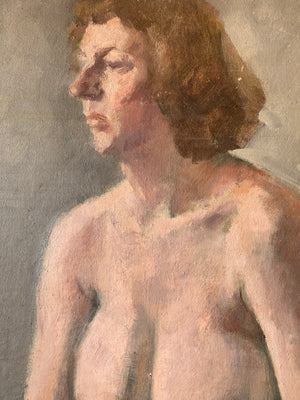 A large Modernist English School nude oil on canvas painting