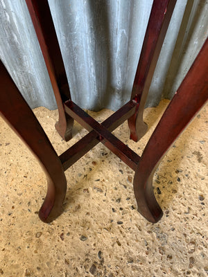 A Chinese jardinière pedestal stand with rose marble top