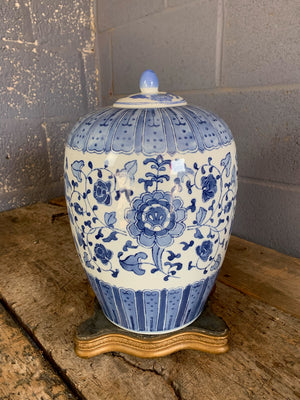 A large Chinese ginger jar - floral motif