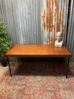 A large teak table