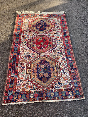 A Persian Caucasian flat weave rectangular rug