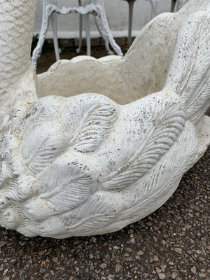 A very large cast stone swan planter