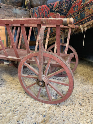 An original wooden dog cart
