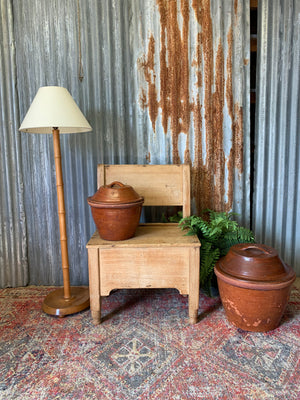 A faux bamboo floor lamp