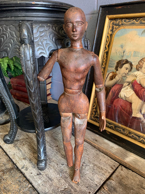 A very large 19th Century wooden artist's lay figure 23"/59cm