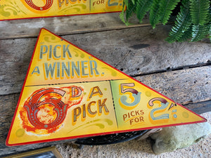 An original ‘Pick a Winner’ fairground panel - 2 available